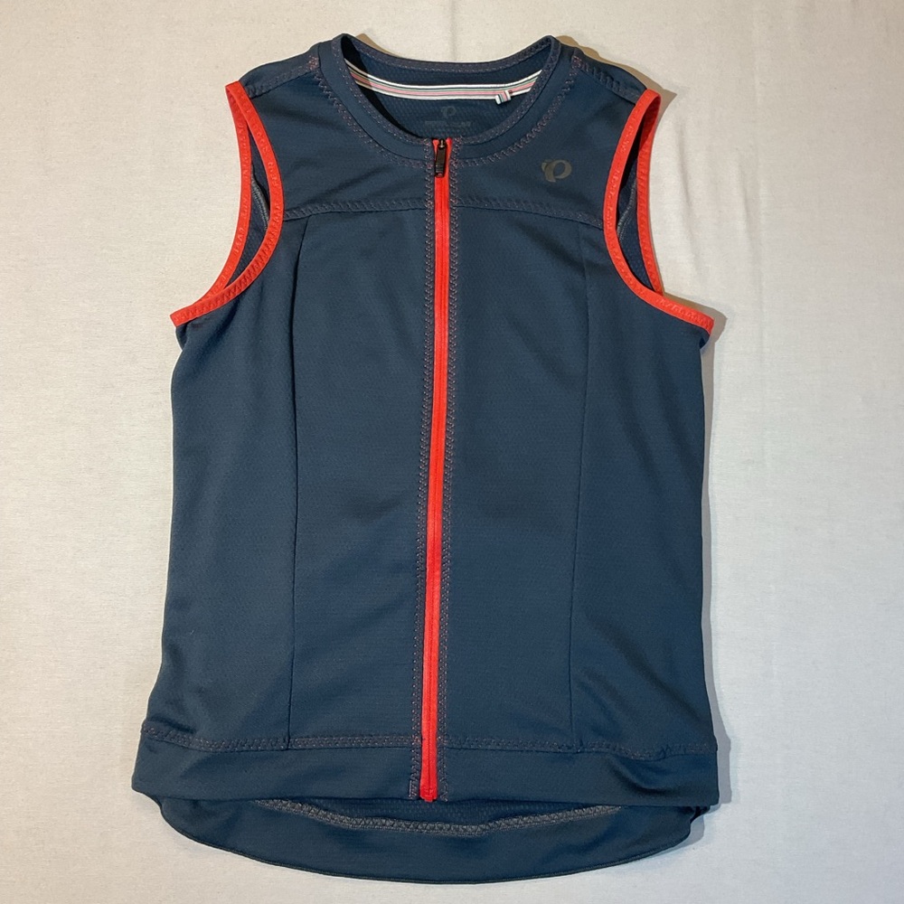 Pearl Izumi Navy Orange Biker/Runner Vest, Pockets on Back Size S Sport Exercise